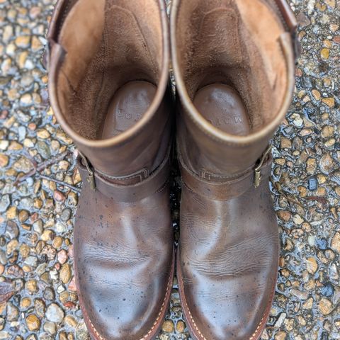 Motor Engineer Boots in Motor / Brown Hand-Dyed Calfskin