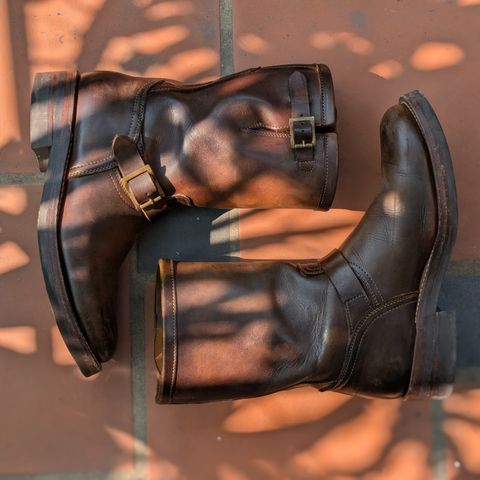 Motor Engineer Boots in Motor / Brown Hand-Dyed Calfskin