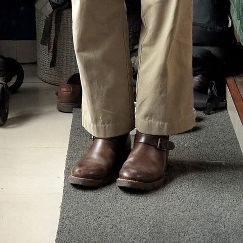 Motor Engineer Boots in Motor / Brown Hand-Dyed Calfskin