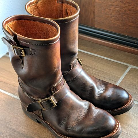 Motor Engineer Boots in Motor / Brown Hand-Dyed Calfskin