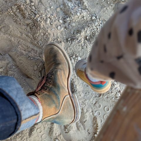 Akito Boondockers in Horween Natural Latigo Roughout