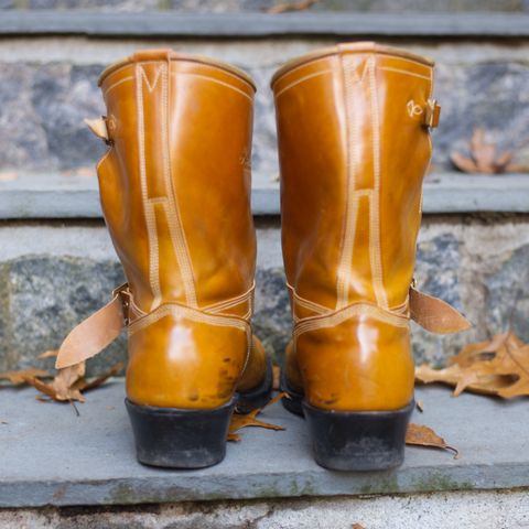 Role Club Engineer Boots in Horween Amaretto Shell Cordovan