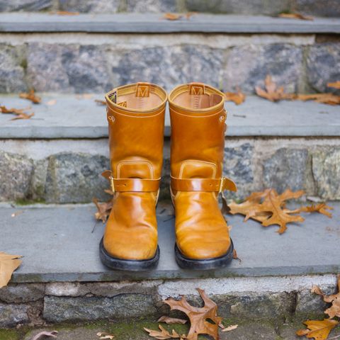Role Club Engineer Boots in Horween Amaretto Shell Cordovan