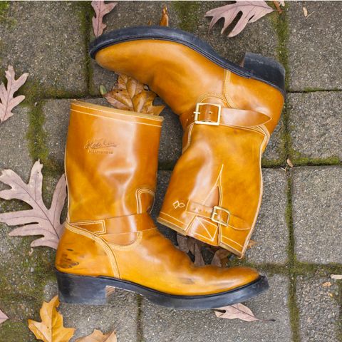 Role Club Engineer Boots in Horween Amaretto Shell Cordovan