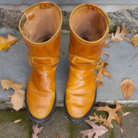 Role Club Engineer Boots in Horween Amaretto Shell Cordovan