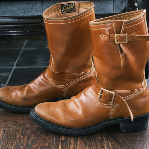 Role Club Engineer Boots in Horween Amaretto Shell Cordovan