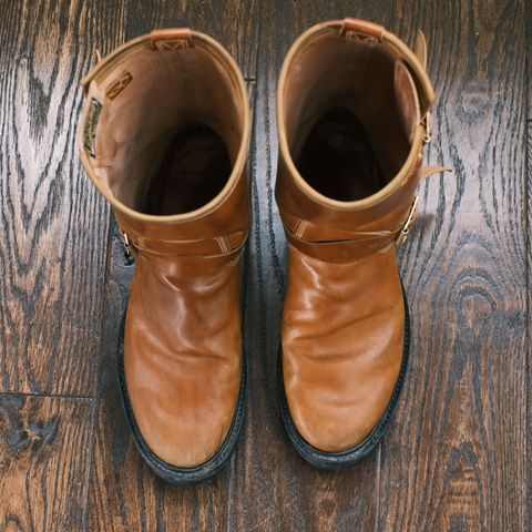 Role Club Engineer Boots in Horween Amaretto Shell Cordovan