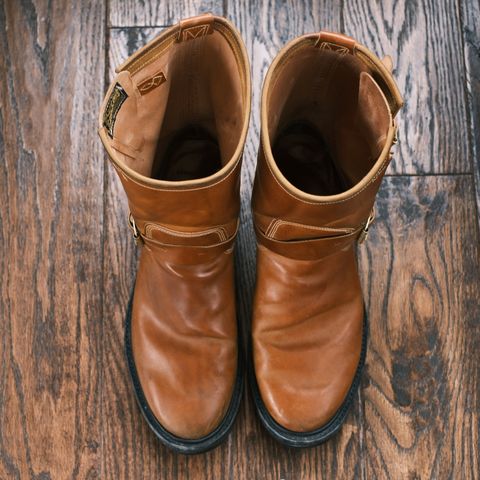 Role Club Engineer Boots in Horween Amaretto Shell Cordovan