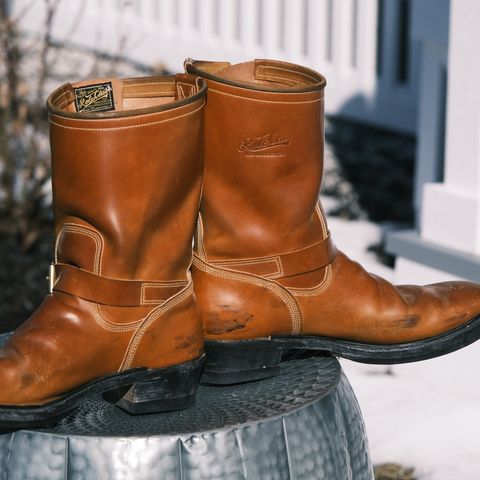 Role Club Engineer Boots in Horween Amaretto Shell Cordovan
