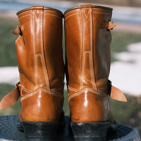 Role Club Engineer Boots in Horween Amaretto Shell Cordovan