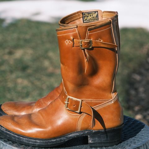 Role Club Engineer Boots in Horween Amaretto Shell Cordovan