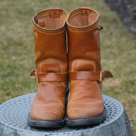 Role Club Engineer Boots in Horween Amaretto Shell Cordovan