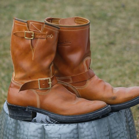 Role Club Engineer Boots in Horween Amaretto Shell Cordovan
