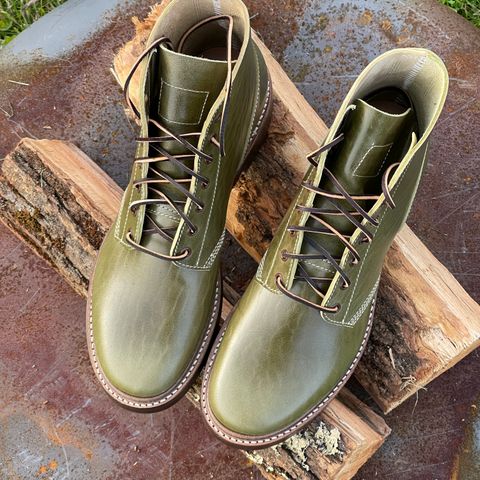 John Lofgren M-43 Service Shoes in Shinki Olive Shrunken Horsebutt