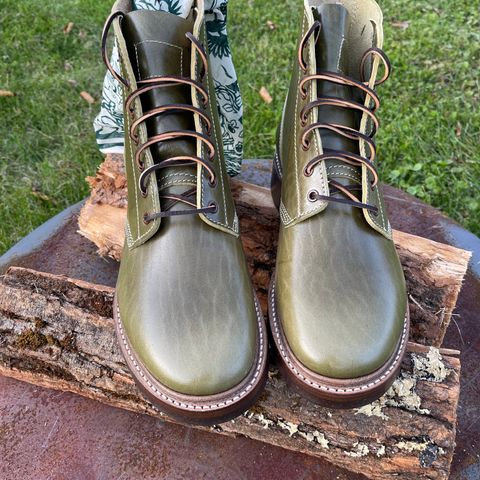 John Lofgren M-43 Service Shoes in Shinki Olive Shrunken Horsebutt