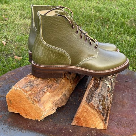 John Lofgren M-43 Service Shoes in Shinki Olive Shrunken Horsebutt