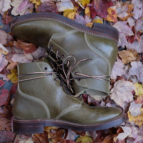 John Lofgren M-43 Service Shoes in Shinki Olive Shrunken Horsebutt