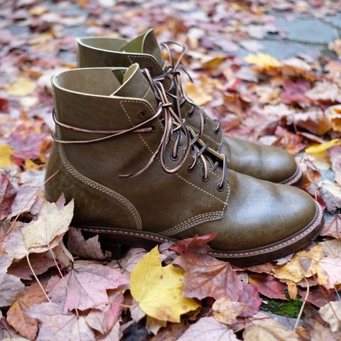 John Lofgren M-43 Service Shoes in Shinki Olive Shrunken Horsebutt
