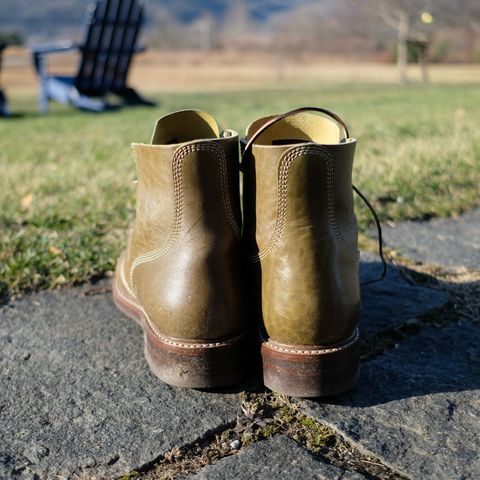 John Lofgren M-43 Service Shoes in Shinki Olive Shrunken Horsebutt