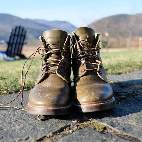 John Lofgren M-43 Service Shoes in Shinki Olive Shrunken Horsebutt