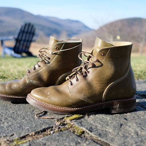 John Lofgren M-43 Service Shoes in Shinki Olive Shrunken Horsebutt