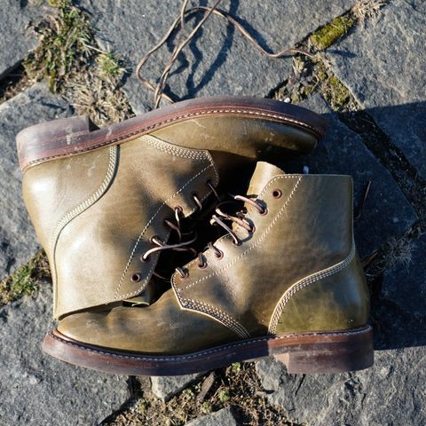 John Lofgren M-43 Service Shoes in Shinki Olive Shrunken Horsebutt