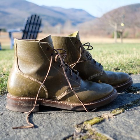 John Lofgren M-43 Service Shoes in Shinki Olive Shrunken Horsebutt