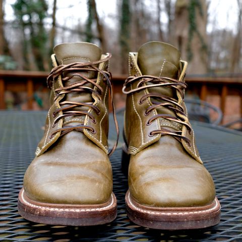 John Lofgren M-43 Service Shoes in Shinki Olive Shrunken Horsebutt