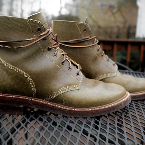 John Lofgren M-43 Service Shoes in Shinki Olive Shrunken Horsebutt