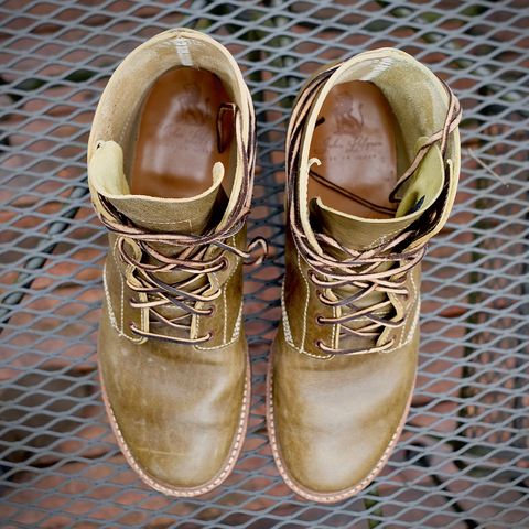 John Lofgren M-43 Service Shoes in Shinki Olive Shrunken Horsebutt