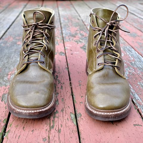 John Lofgren M-43 Service Shoes in Shinki Olive Shrunken Horsebutt
