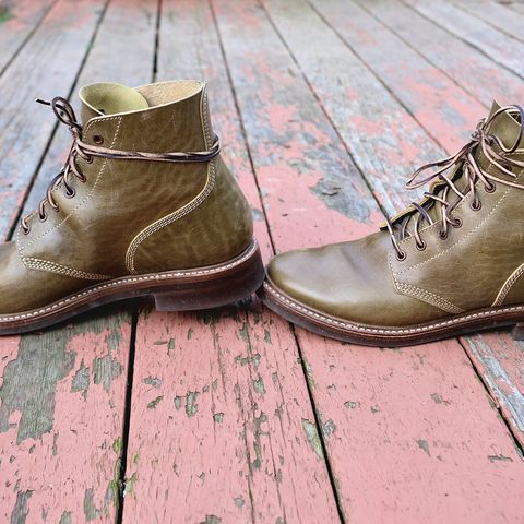 John Lofgren M-43 Service Shoes in Shinki Olive Shrunken Horsebutt