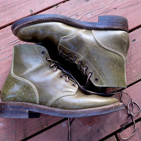 John Lofgren M-43 Service Shoes in Shinki Olive Shrunken Horsebutt
