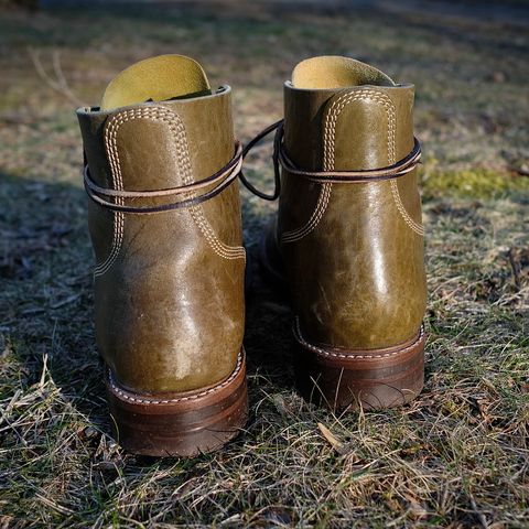 John Lofgren M-43 Service Shoes in Shinki Olive Shrunken Horsebutt