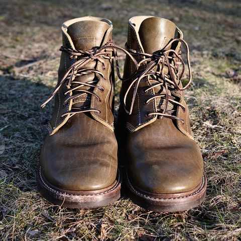 John Lofgren M-43 Service Shoes in Shinki Olive Shrunken Horsebutt