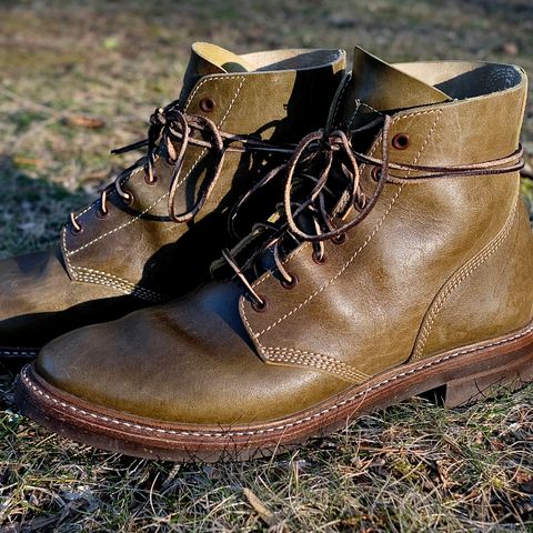 John Lofgren M-43 Service Shoes in Shinki Olive Shrunken Horsebutt