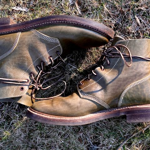 John Lofgren M-43 Service Shoes in Shinki Olive Shrunken Horsebutt
