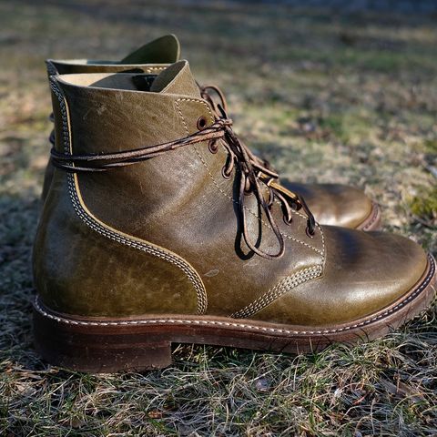 John Lofgren M-43 Service Shoes in Shinki Olive Shrunken Horsebutt