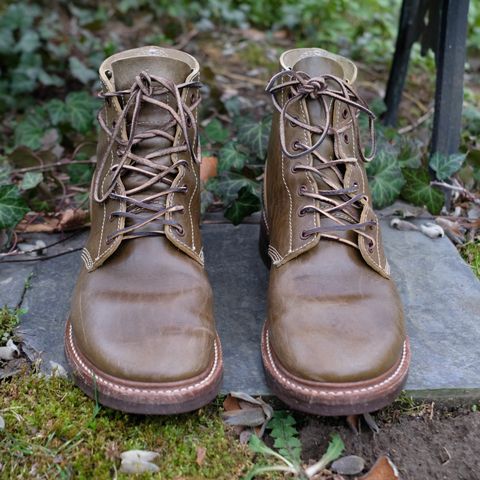 John Lofgren M-43 Service Shoes in Shinki Olive Shrunken Horsebutt