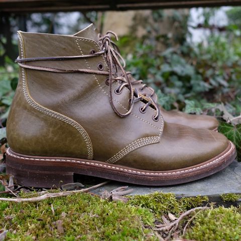 John Lofgren M-43 Service Shoes in Shinki Olive Shrunken Horsebutt