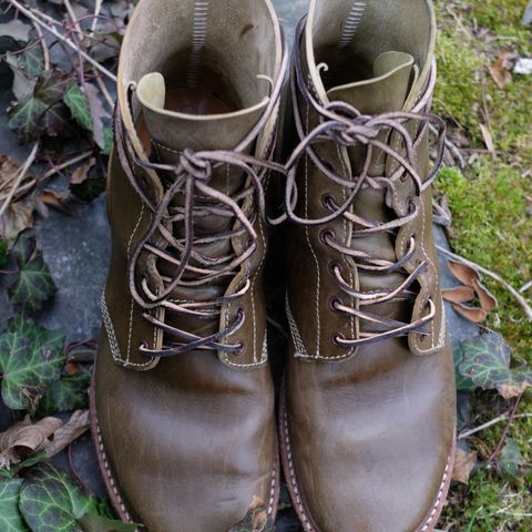 John Lofgren M-43 Service Shoes in Shinki Olive Shrunken Horsebutt