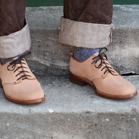 Unsung Prototype Service Shoes in Wickett & Craig Natural Latigo Roughout