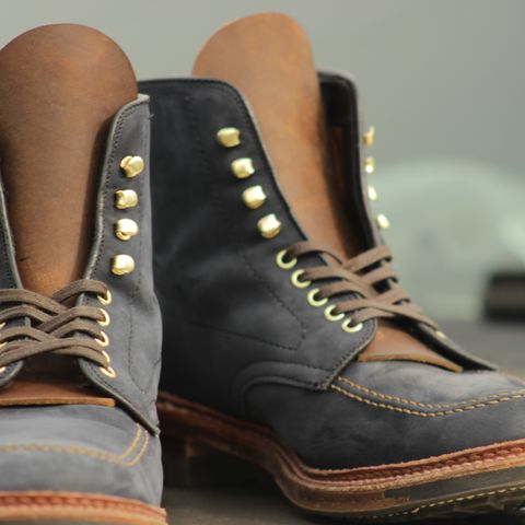 Alden Indy Boot in Horween Navy Snuffed Suede