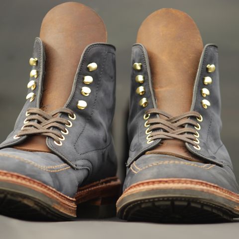 Alden Indy Boot in Horween Navy Snuffed Suede