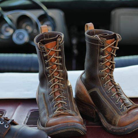 Frank's Monkey Boot in Horween Cinnamon Waxed Flesh & Wickett & Craig Russet Traditional Harness