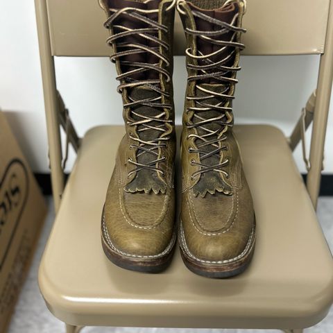 Nicks MTO in Law Tanning Olive Smooth Shruken Bison