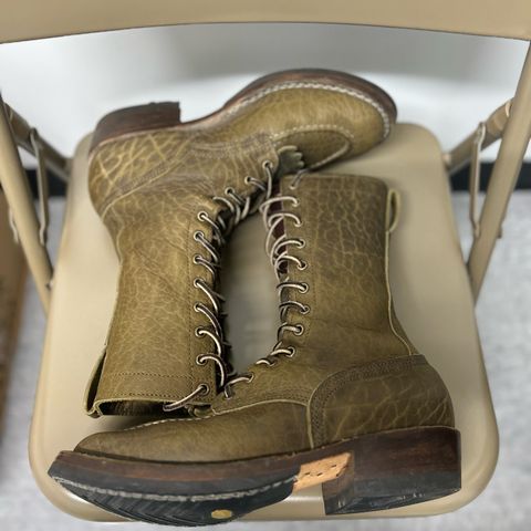 Nicks MTO in Law Tanning Olive Smooth Shruken Bison