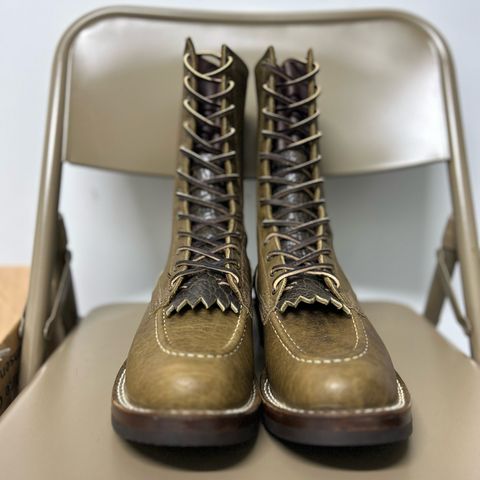 Nicks MTO in Law Tanning Olive Smooth Shruken Bison