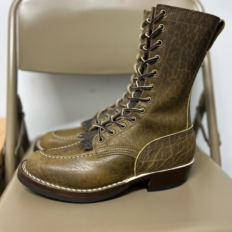 Nicks MTO in Law Tanning Olive Smooth Shruken Bison