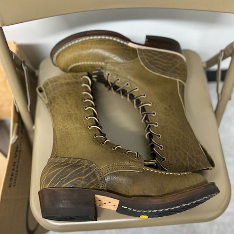 Nicks MTO in Law Tanning Olive Smooth Shruken Bison